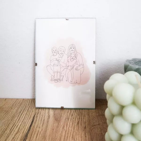 Lijnportret met fotolijstje