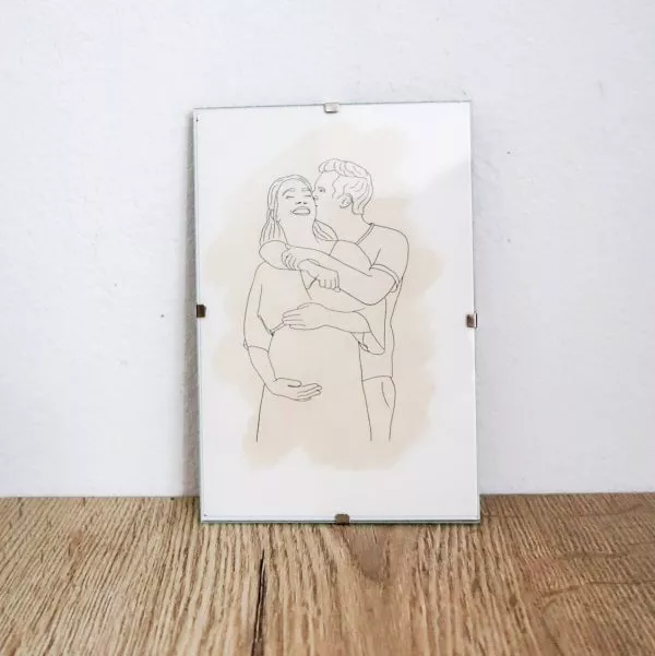 Lijnportret met fotolijstje - Afbeelding 2