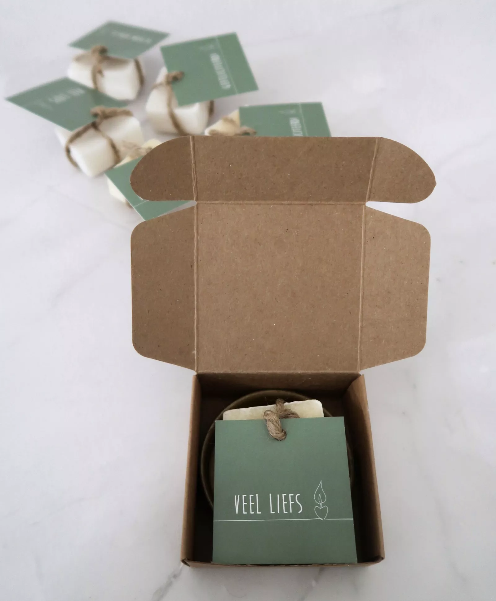 Veel liefs ~ Amberblokje Fresh Cotton goud - Afbeelding 2